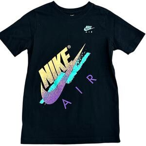 NIKE Boys Black Logo Short Sleeve Tee YL NWOT